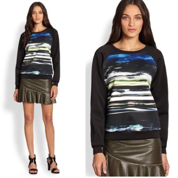 Black Aurora Borealis Neoprene Sweatshirt 6 - Picture 2 of 8